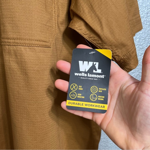 NWT Wells Lamont Men's Short Sleeve Flex Performance Ripstop Work Shirt 2XL - Picture 6 of 7